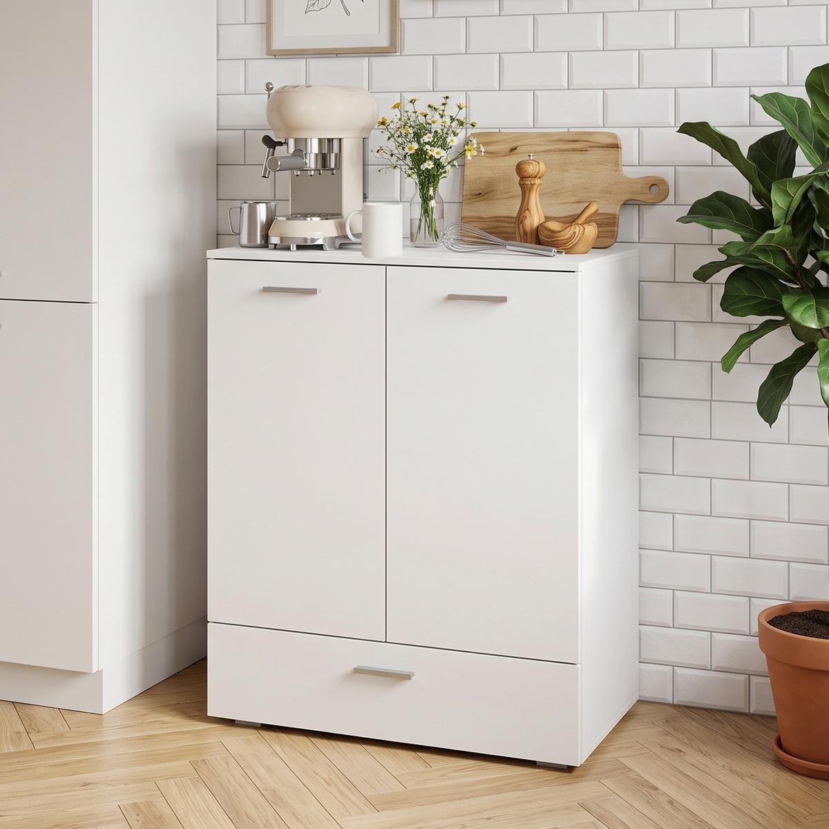 SIDEBOARD MDF Weiß - Weiß, Holzwerkstoff/Metall (42/100/80cm) - HOMCOM