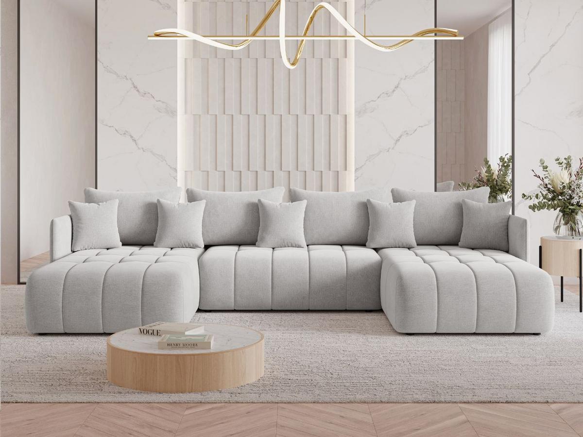 ECKSOFA Ardi U Grau - Grau, Holz/Textil (353/180cm) - Graingold