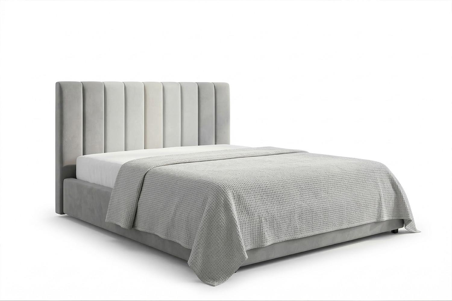 POLSTERBETT CATTURA Grau Velvet - Grau, Textil (160/200cm) - KAWOLA