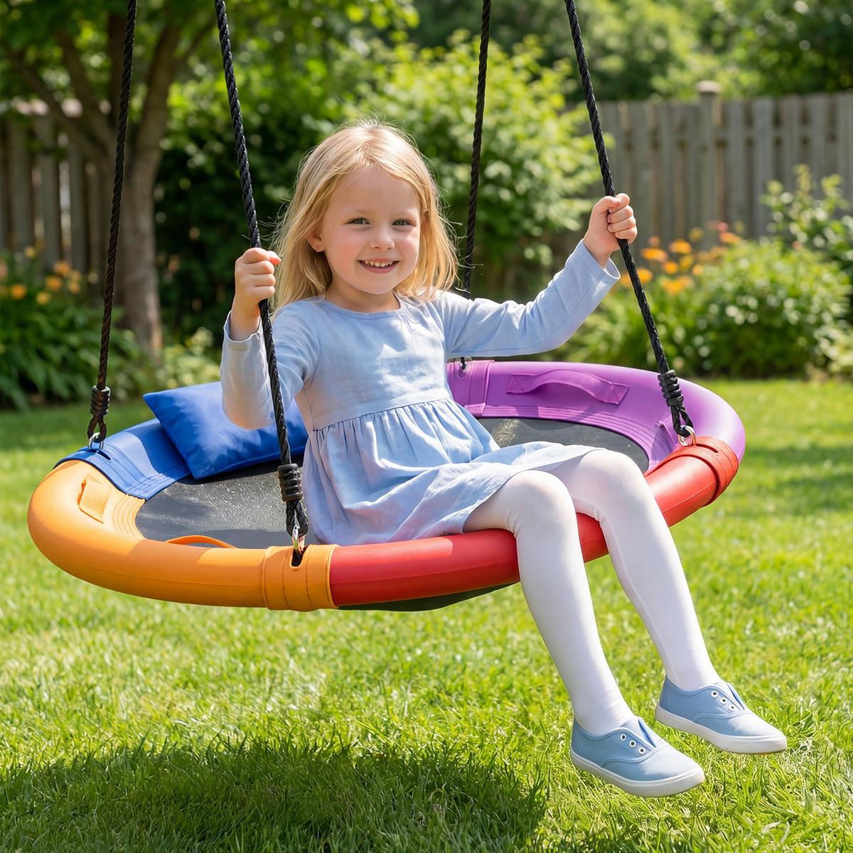 NISTSCHAUKEK Belastbarkeit 150kg bunt - Multicolor, Textil (120/112/120cm) - COSTWAY