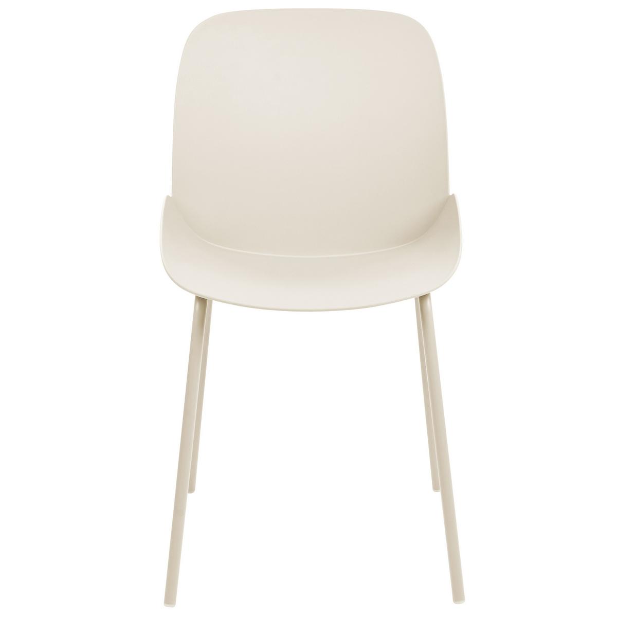 ESSZIMMERSTUHL 2er-Set Kunststoff Beige Milaca - Beige, Kunststoff/Metall (46/81/62cm) - Beliani