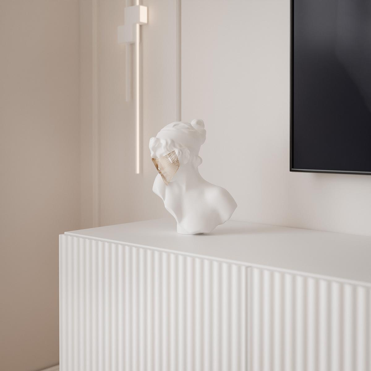 TV-LOWBOARD ANGEL IX mit LED-Beleuchtung, 300 cm Weiß matt - Weiß, Holzwerkstoff (300/36/40cm) - Idohome