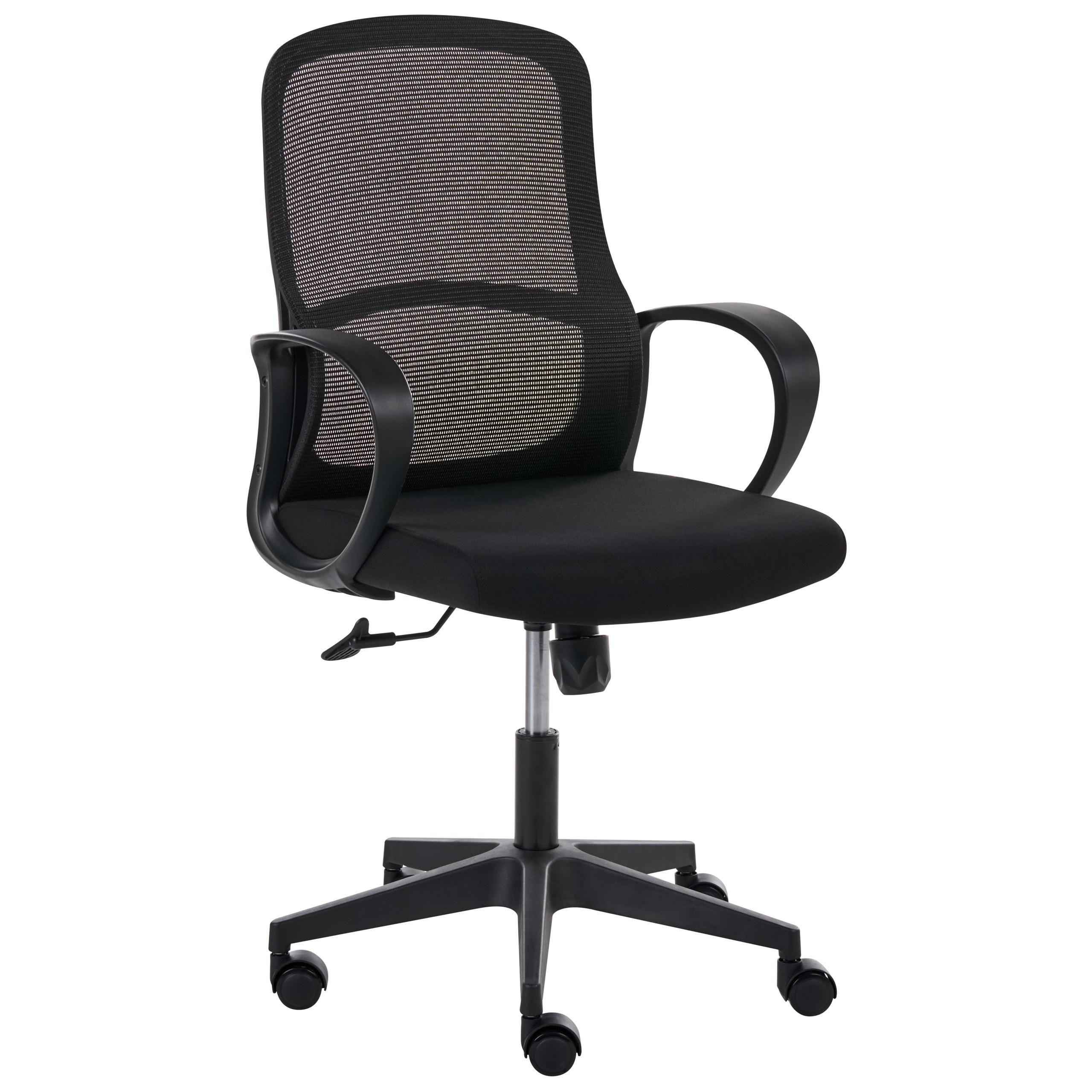 BÜROSTUHL Schwarz Senta - Schwarz, Textil (60/97/65cm) - Beliani