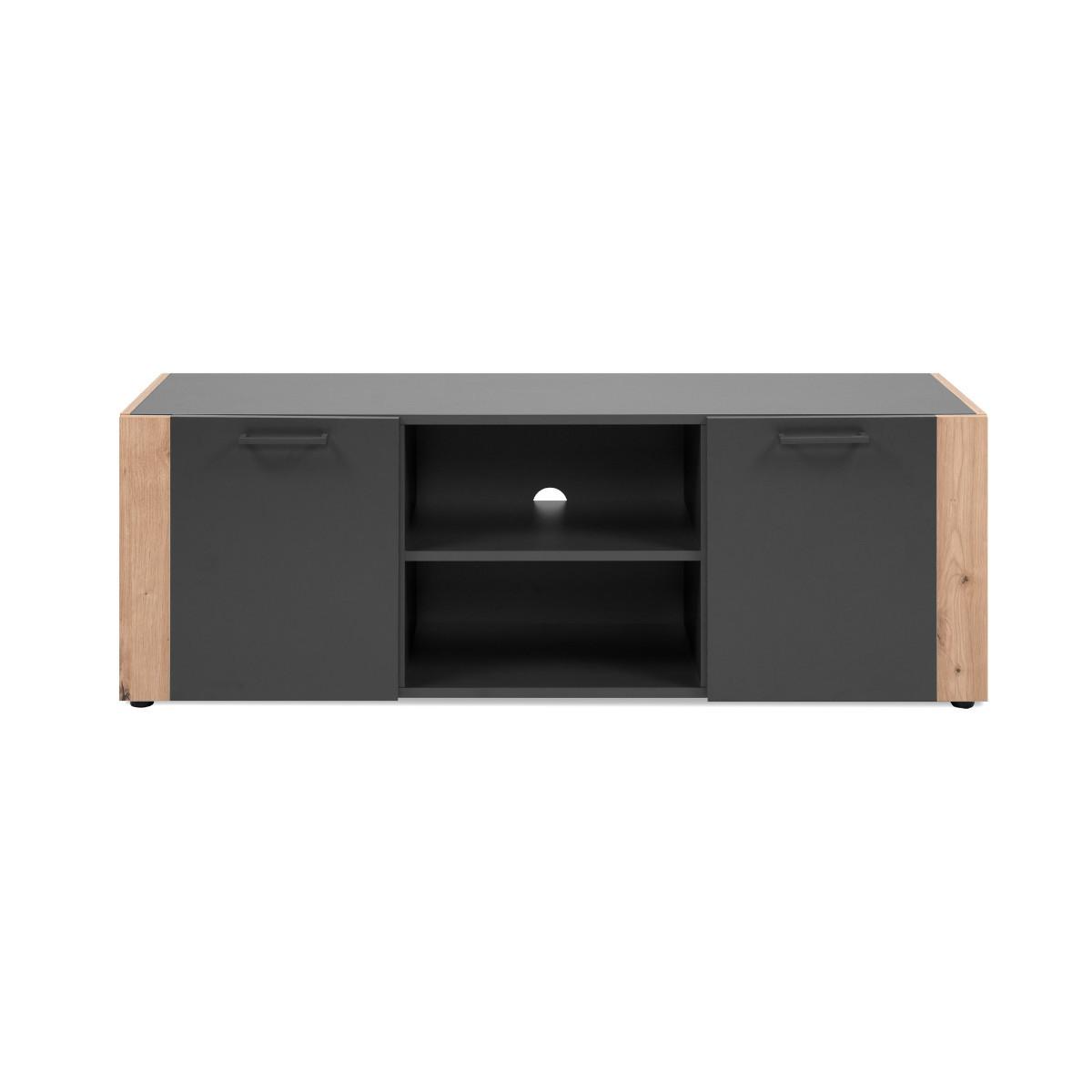 TV-ELEMENT Cento 56A Anthrazit - Anthrazit, Holzwerkstoff/Kunststoff (47.5/138/34.5cm) - Calicosy