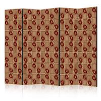 PARAVENT Einseitig Bedruckter 5-tlg 225x172 cm Abstraktion Retro - Rot, Holz/Textil (225/172/3cm) - Muralo