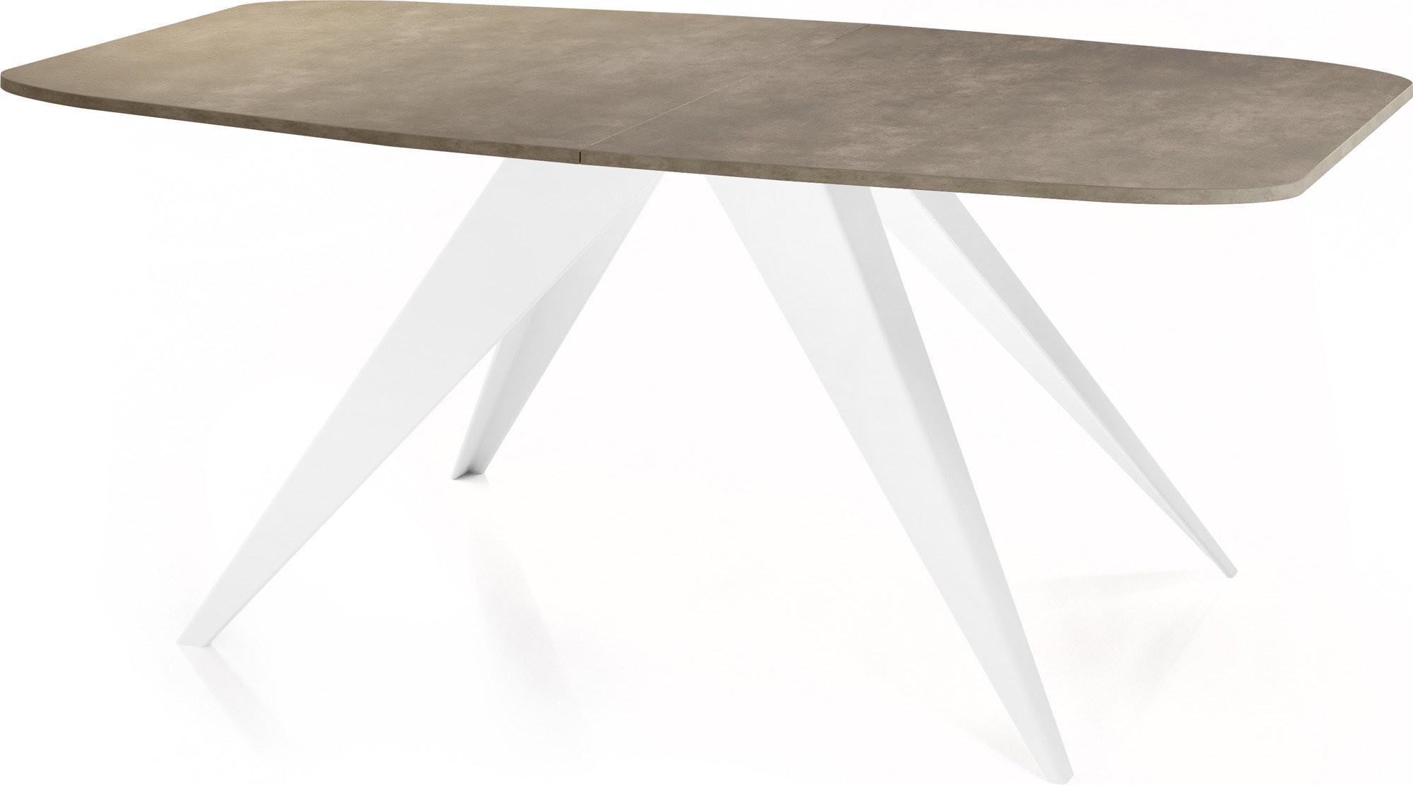 ESSTISCH Fatina rechteckig ausziehbar, Dunkelgrauer Chicago Beton 160-198/90/76 cm - Dunkelgrau/Weiß, Holzwerkstoff/Metall (80/200/76cm) - WFL GROUP