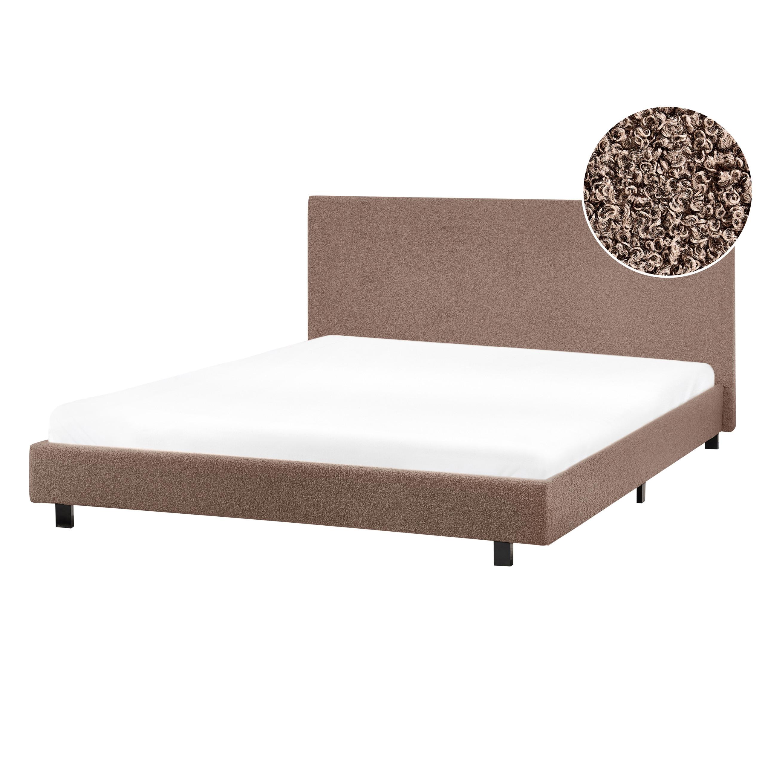 BETT mit Lattenrost 140/200 cm Braun Albi - Schwarz/Braun, Textil (140/200cm) - Beliani