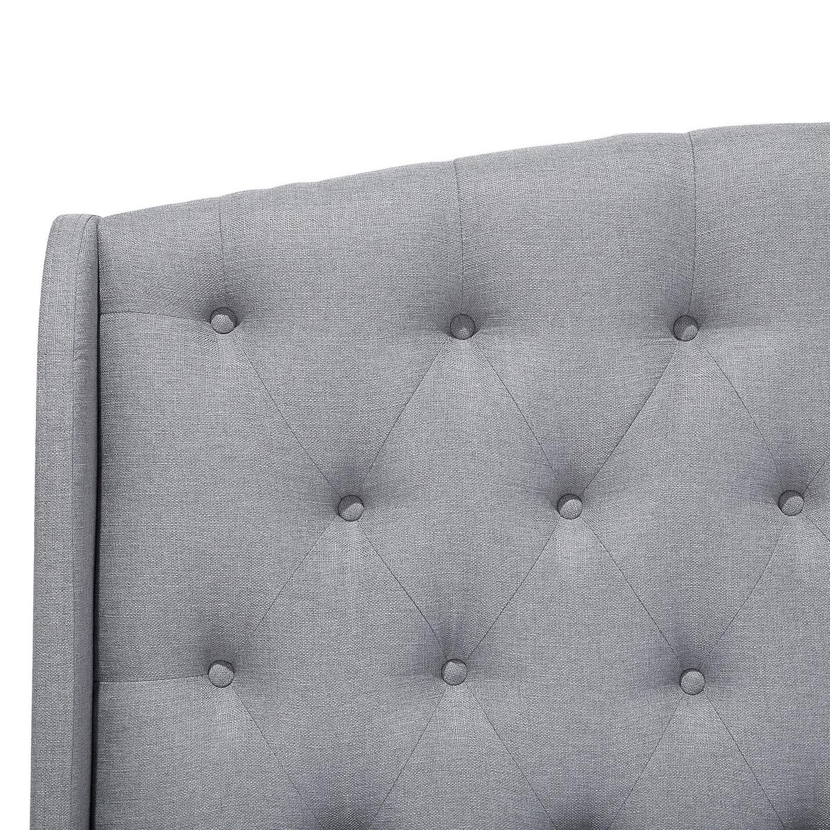 POLSTERBETT 160/200cm Hellgrau Bordeaux - Hellgrau, Textil (160/200cm) - Beliani