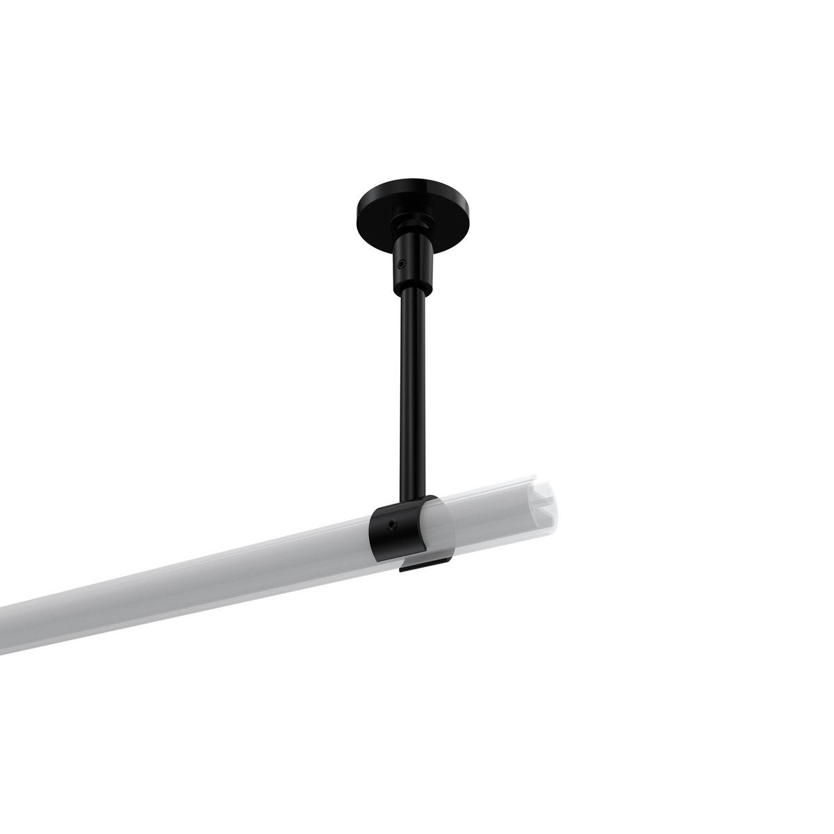 DECKENTRÄGER FÜR GARDINENSTANGEN 20 mm Ø, Sonette 1-läufig, Schwarz - Schwarz, Metall (4.3/14.2/4.3cm) - INTERDECO