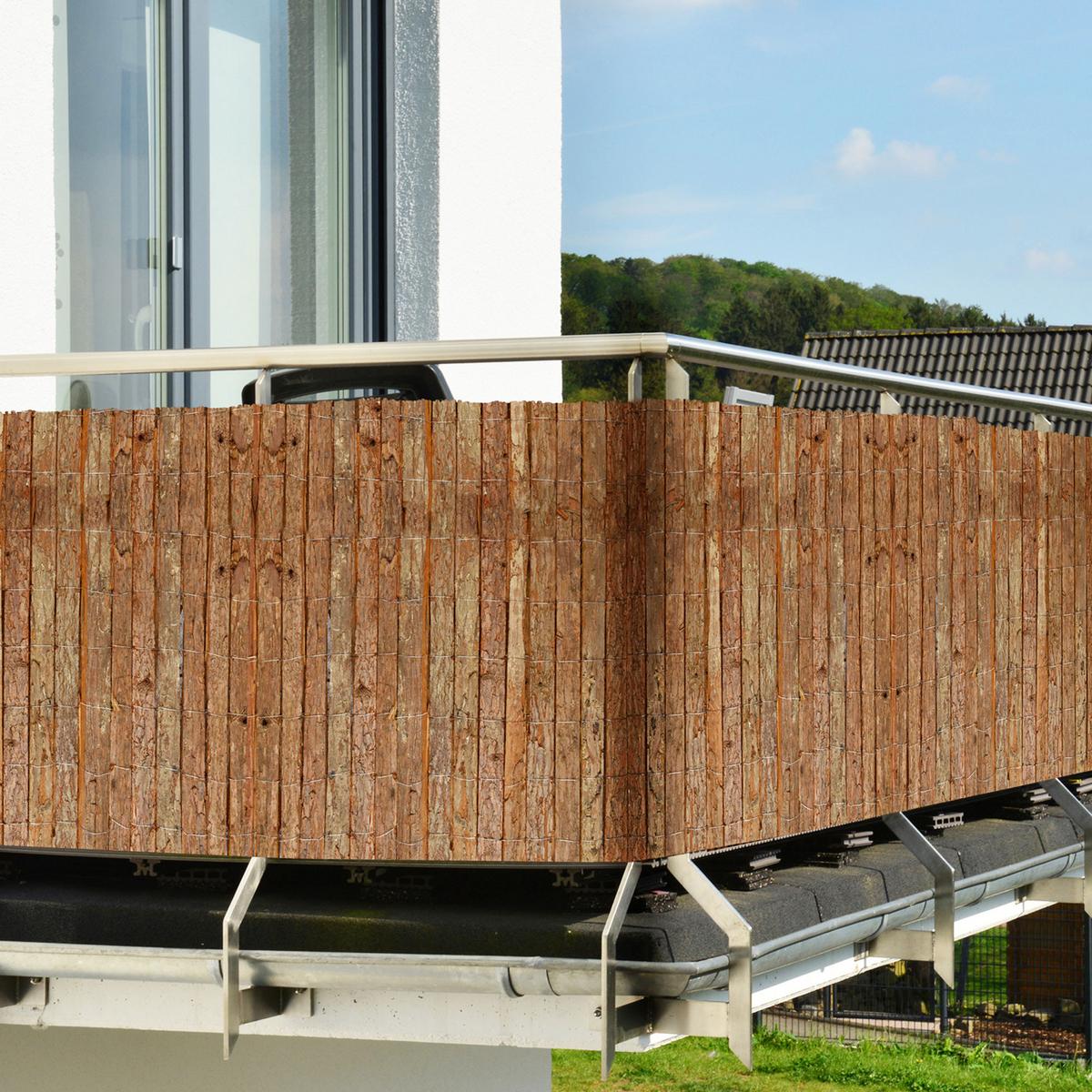 SICHTSCHUTZZAUN SolVision R63 150/300 cm Rinde - Naturfarben, Kunststoff (300/150cm) - Sol Royal