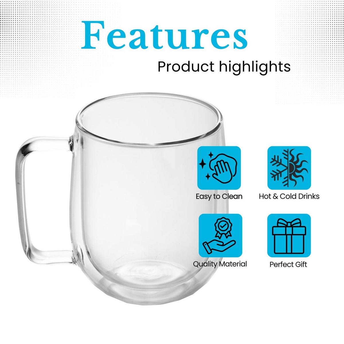 KAFFEEGLAS 200 ml(4er-Set) - Transparent, Glas - Intirilife