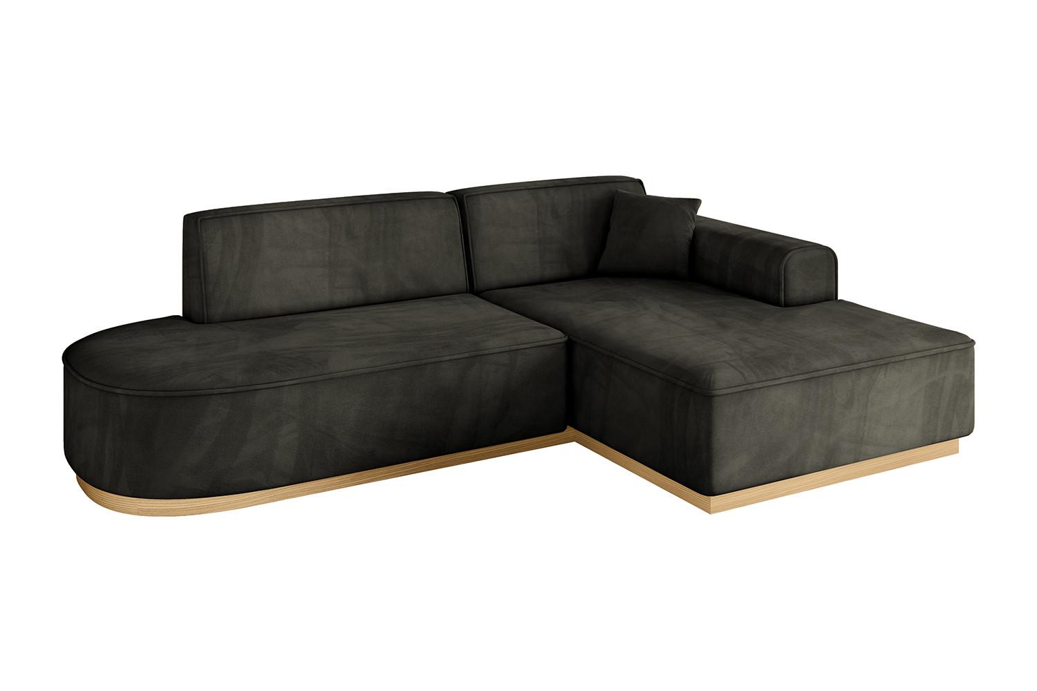 ECKSOFA Ottomane Rechts IREA-L1-v2 - 232x165x80 cm Schwarz - Schwarz, Holzwerkstoff/Textil (232/165cm) - ALTDECOR