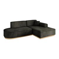 ECKSOFA Ottomane Rechts IREA-L1-v2 - 232x165x80 cm Schwarz - Schwarz, Holzwerkstoff/Textil (232/165cm) - ALTDECOR