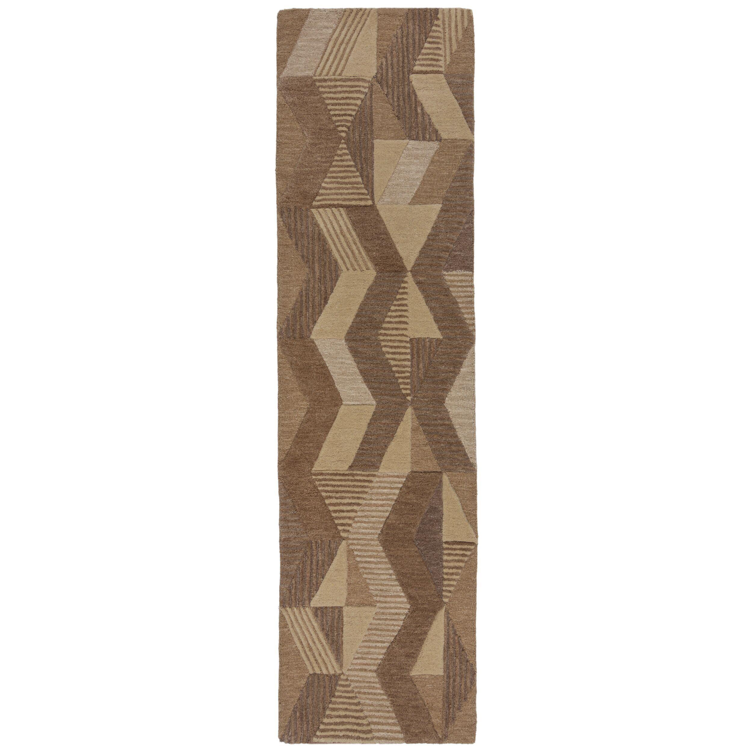 WOLLTEPPICH ESK, geometrisch, Braun, 60 x 230 cm - Braun, Textil (60/230cm) - KADIMA DESIGN