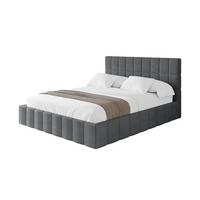 POLSTERBETT mit Bettkasten und Lattenrost, Boxbett ohne Matratze - AMEA 200x200 Dunkelgrau - Anthrazit, Holzwerkstoff/Textil (200/200cm) - ALTDECOR