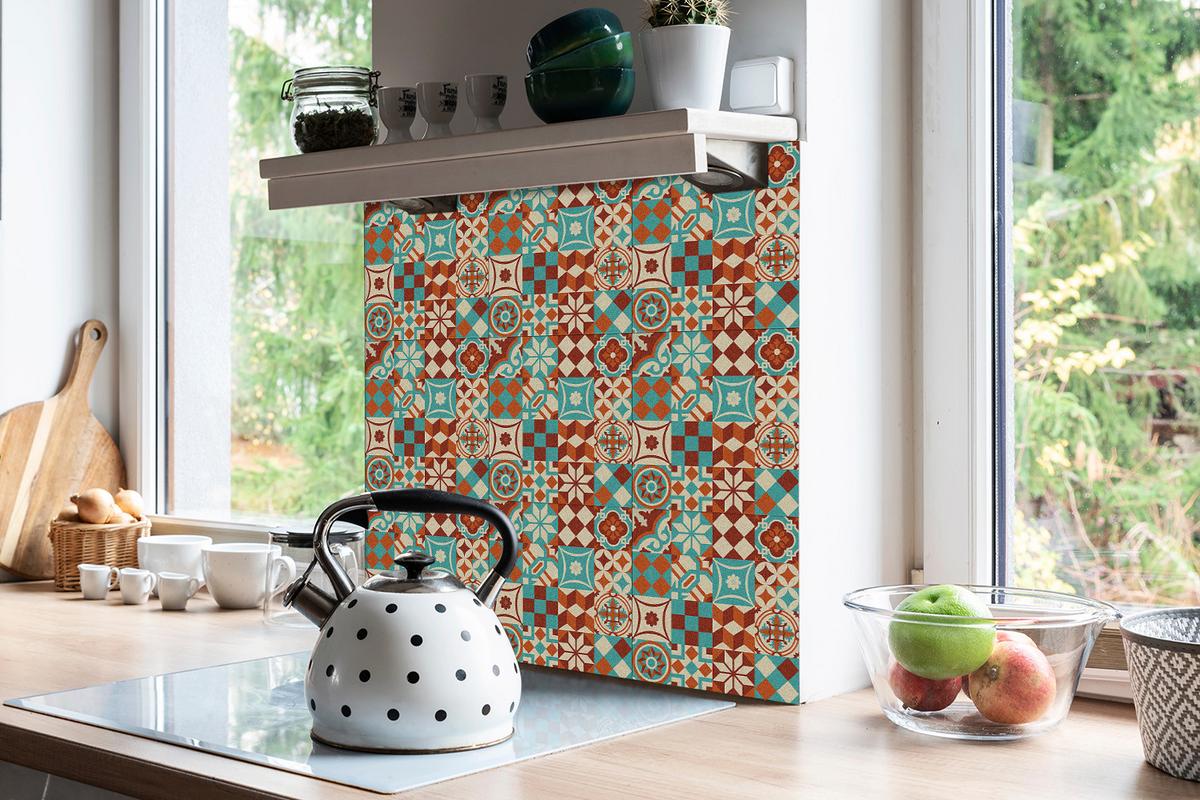 FLIESENAUFKLEBER 9 Stück 30x30 cm selbstklebend Traditionelles Mosaik - Multicolor, Textil (30/1.6/30cm) - TULUP