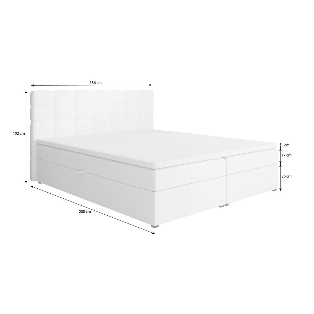 POLSTERBETT Topiq 184/203/103 hellgrau - Hellgrau, Holzwerkstoff/Textil (180/200cm) - Beautysofa