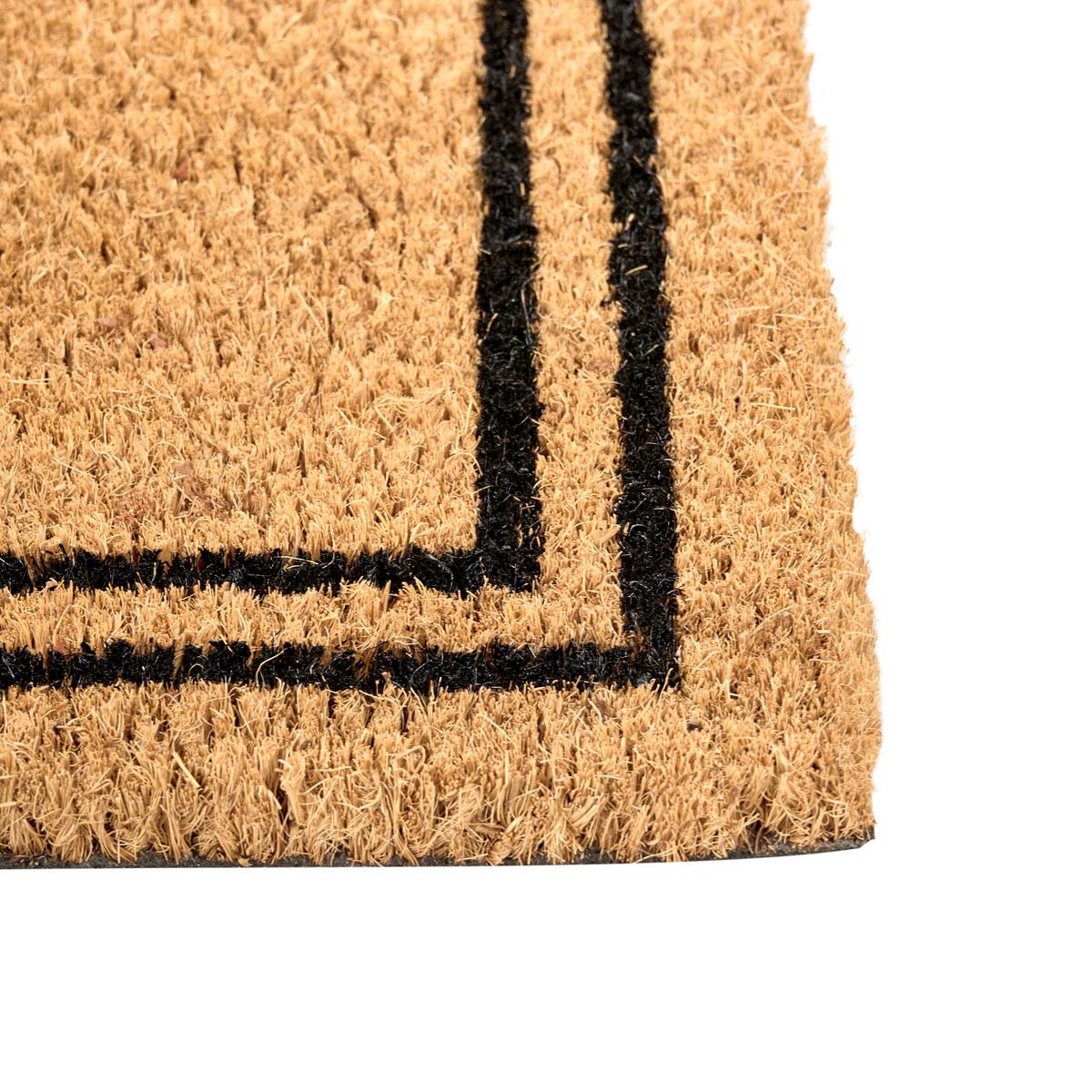 FUSSMATTE Naturfarben 60/90 cm Weihnachtsmotiv Kokosfasern Manapao - Naturfarben, Textil (60/90cm) - Beliani