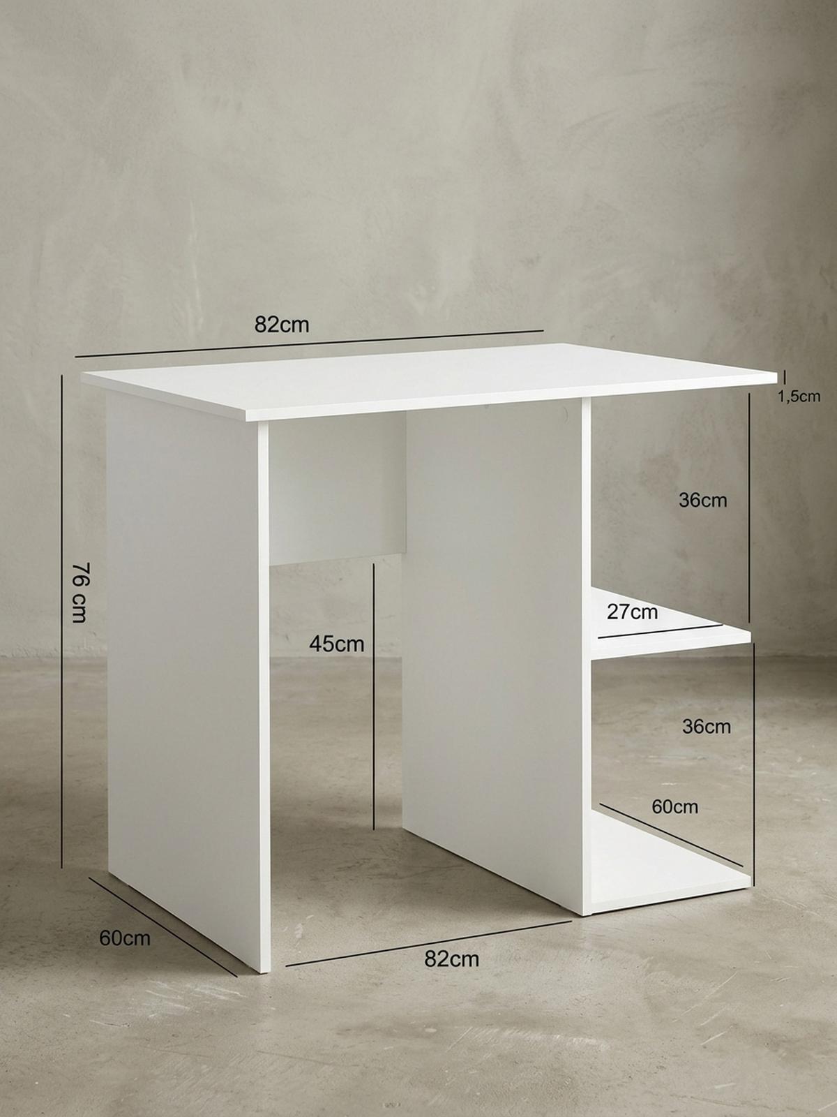 SCHREIBTISCH – großzügige Fläche, mit Aufbewahrung, Spanplatte, modern - Weiß, Holz (60/82/76cm) - KADIMA DESIGN
