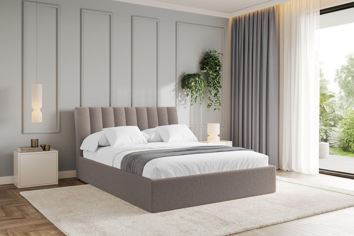 POLSTERBETT mit Bettkasten und Lattenrost, Bett mit Matratze H3/H4 - ILAN 140x200 Braun - Braun, Holzwerkstoff/Textil (140/200cm) - ALTDECOR