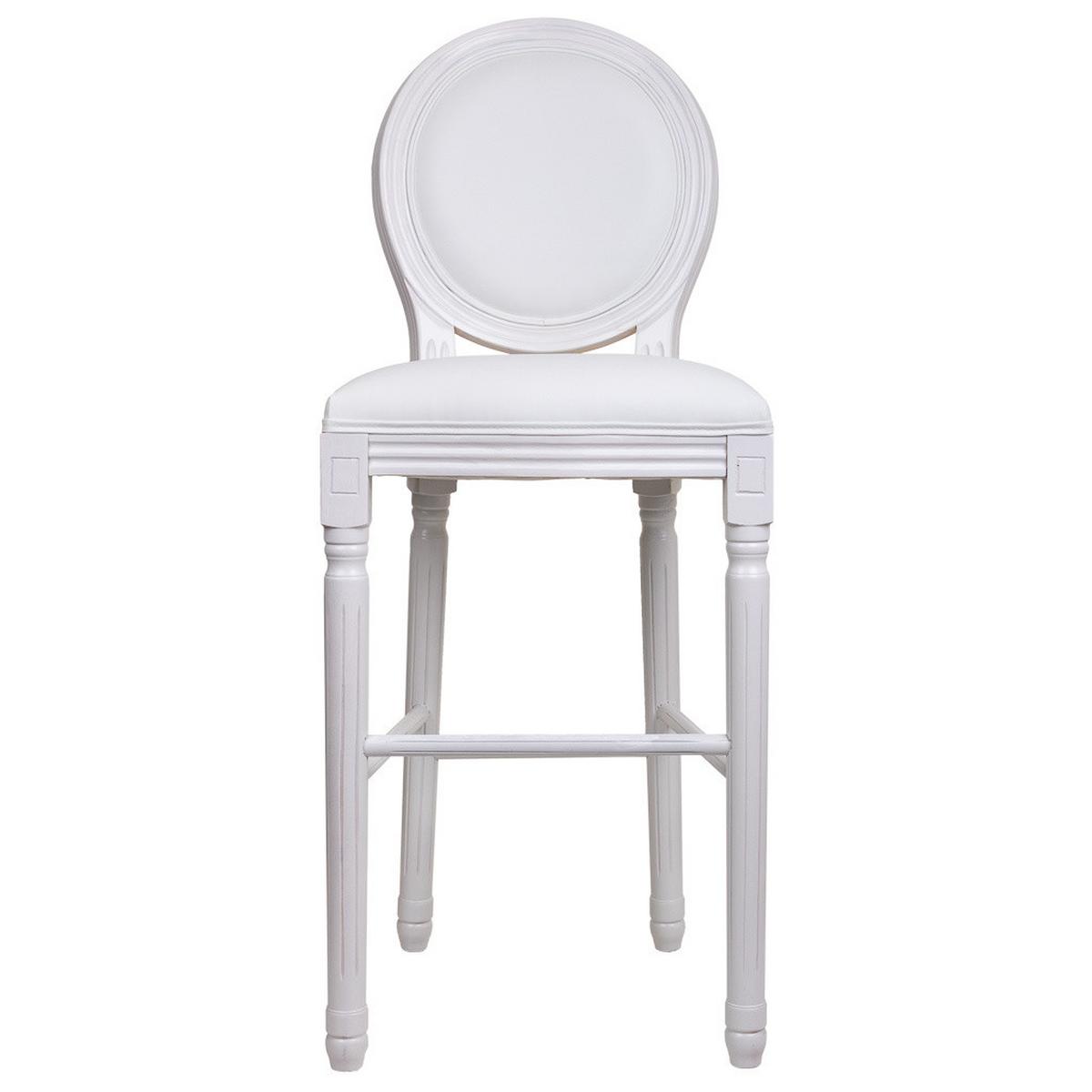 BARHOCKER aus Holz 52x46x116 cm - Weiß, Fell (52/116/46cm) - Wanderlust