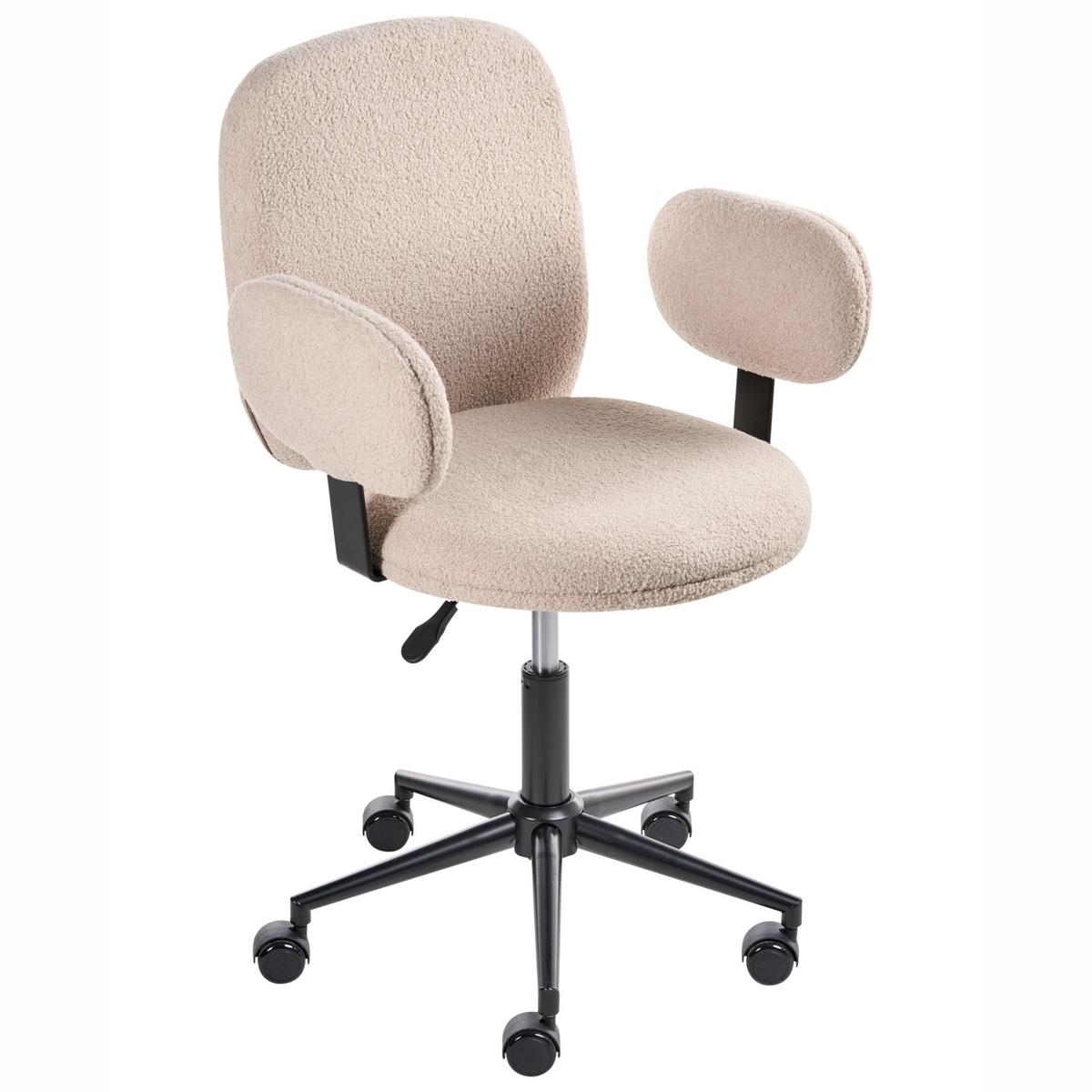 SCHREIBTISCHSTUHL Beige Moraga - Beige/Schwarz, Textil (58/80/58cm) - Beliani