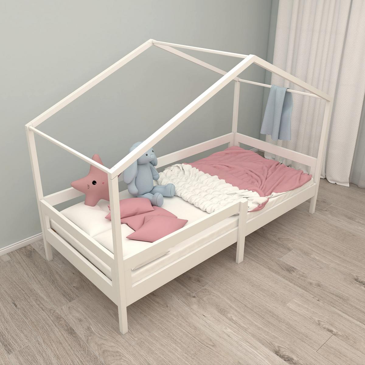 HAUSBETT 90 x 200 cm hoch weiß - Weiß, Holzwerkstoff (90/200cm) - Roba