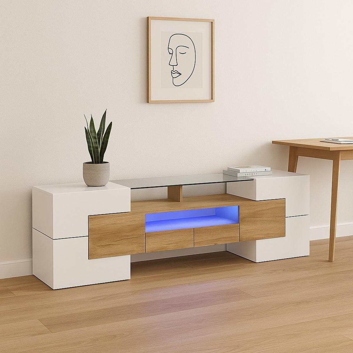 SIDEBOARD Weiß 200/30/60.7 cm - Weiß, Holzwerkstoff (30/61/200cm) - Urban Meuble