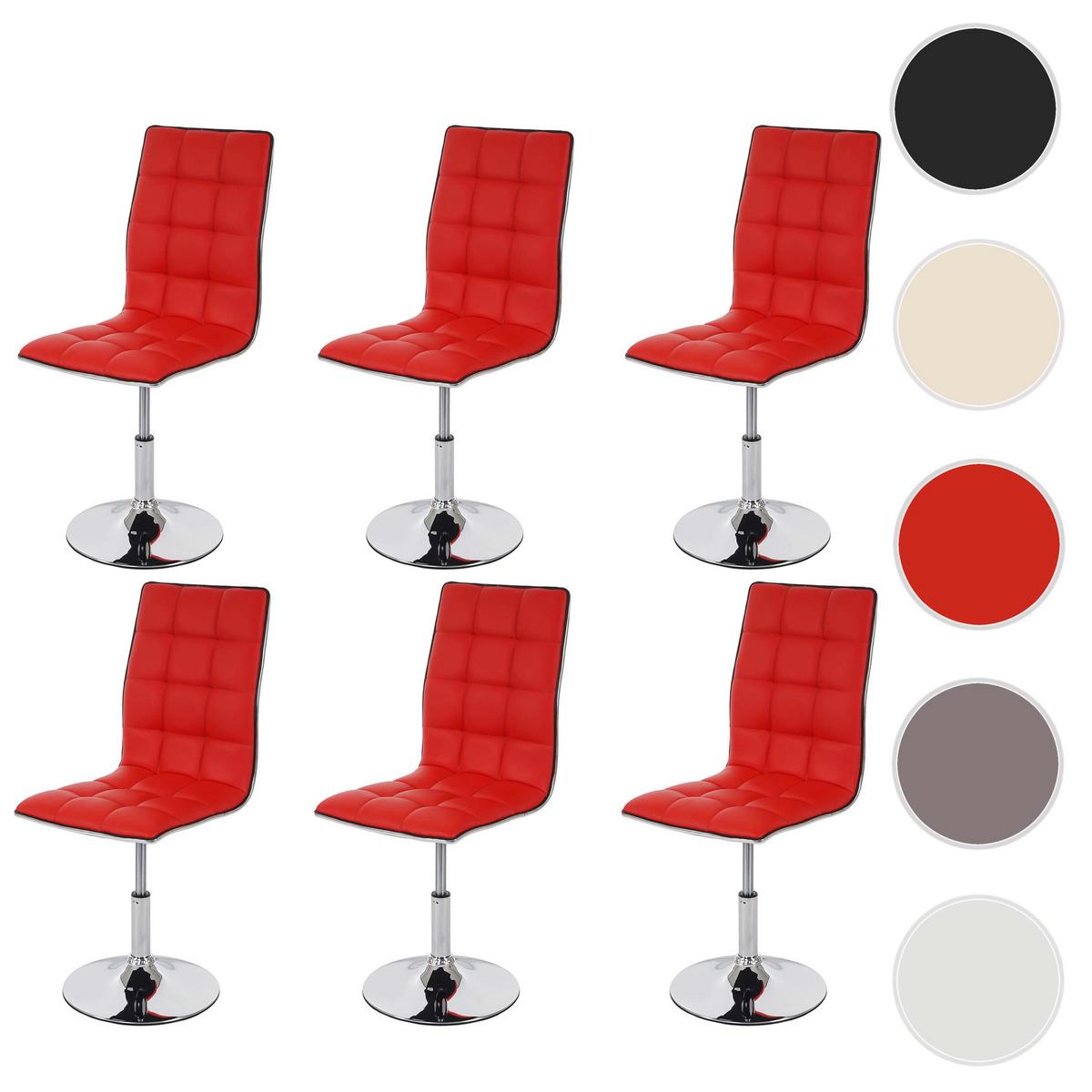 ESSZIMMERSTUHL Rot 6er-Set - Rot, Textil (43/103/54cm) - MCW