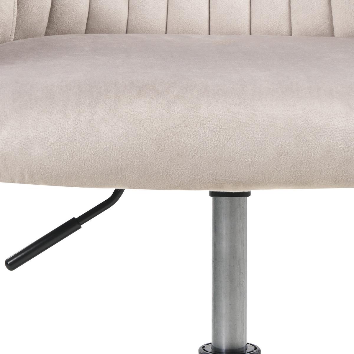 BÜROSTUHL Samtstoff Taupe Venice - Beige/Schwarz, Textil (64/89/64cm) - Beliani