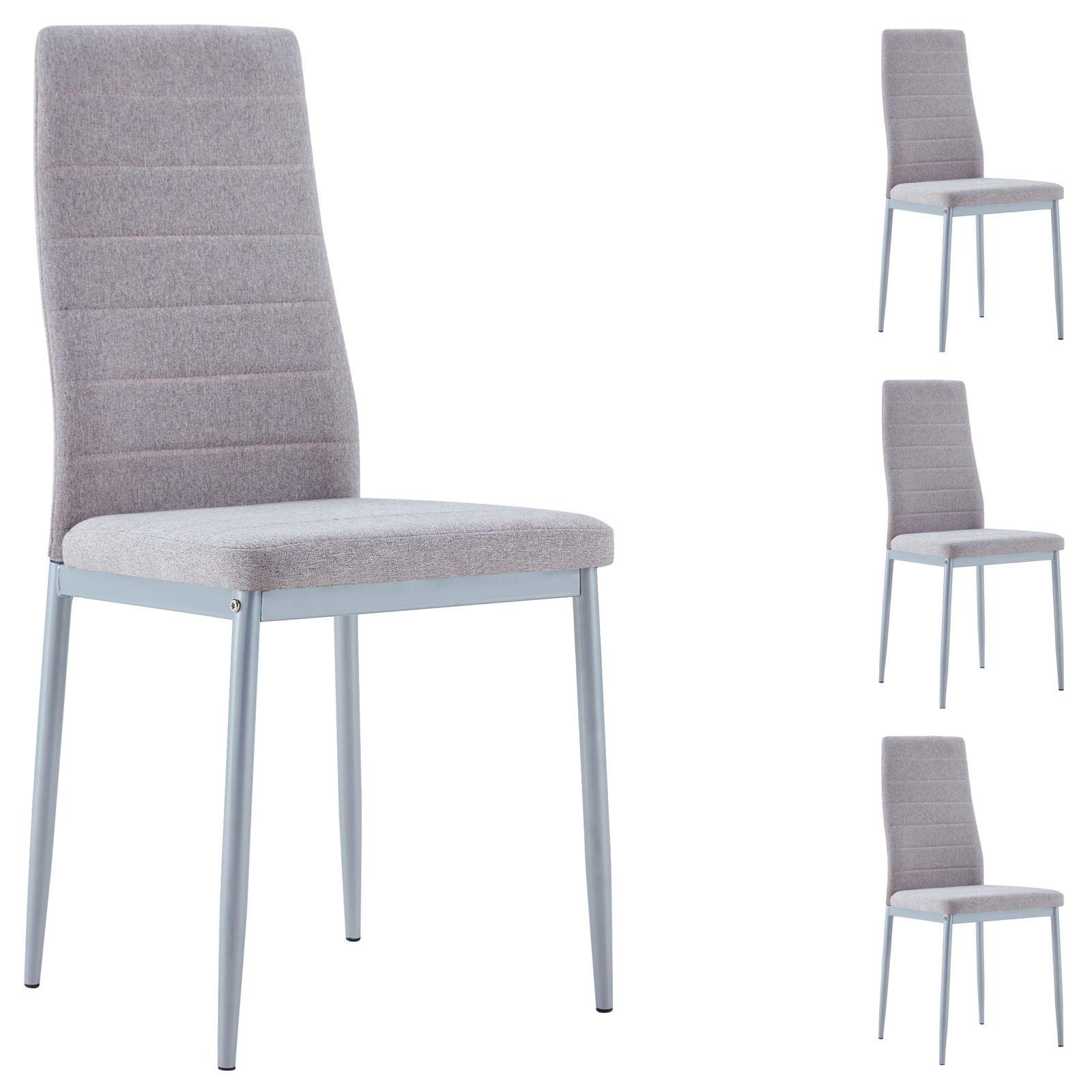 ESSZIMMERSTÜHLE NATHALIE 4er-Set grau - Grau, Textil (43/100/50cm) - IDIMEX