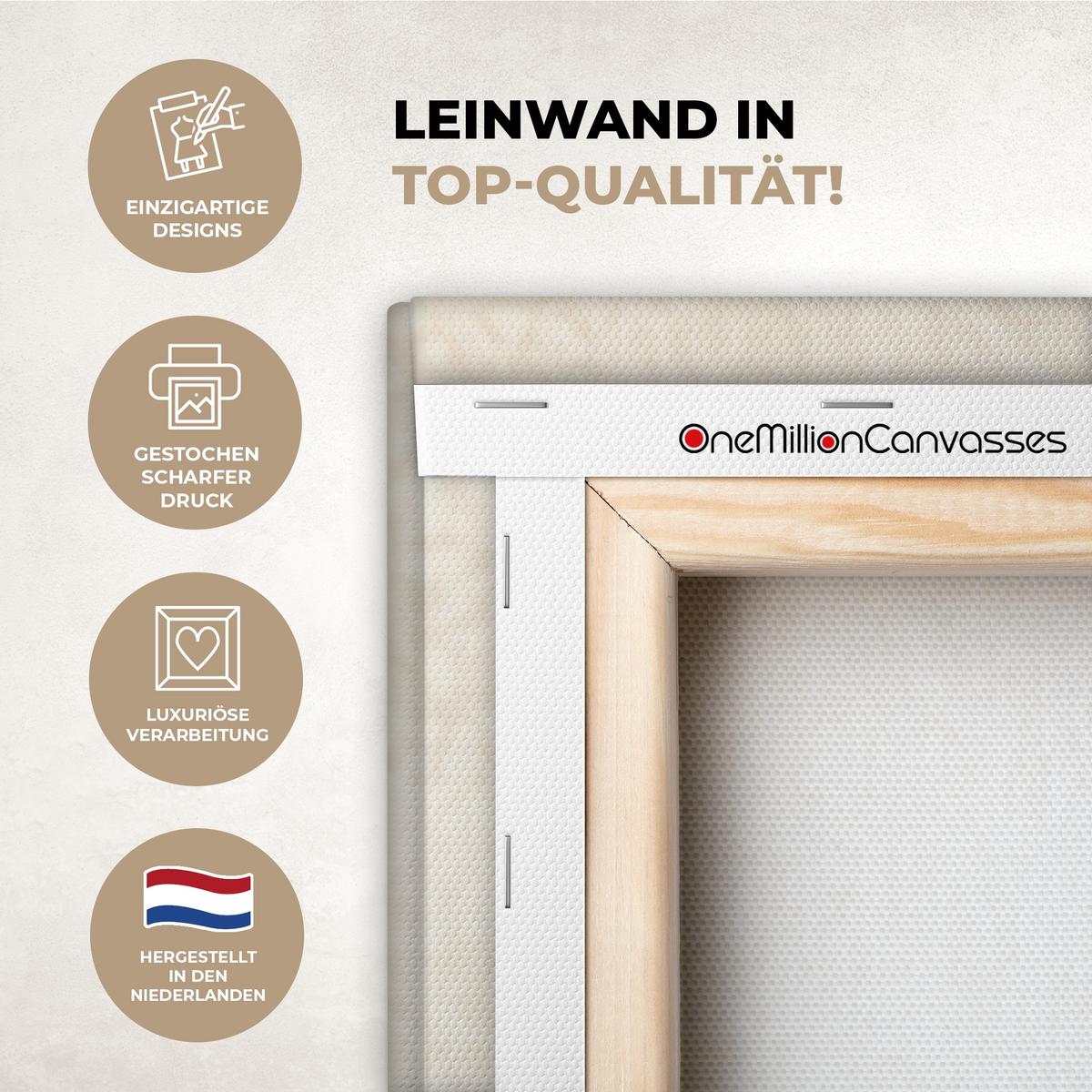 LEINWANDBILD Japandi - Bambus - Beige Deko Groß 90x140 cm - Eukalyptusholzfarben, Textil (90/140cm) - MuchoWow