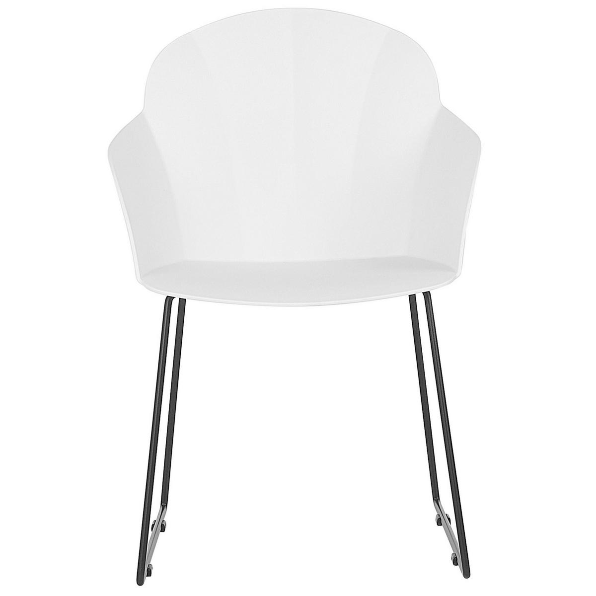 ESSZIMMERSTUHL 2er-Set Kunststoff Weiß Sylva - Weiß, Kunststoff/Metall (58/85/54cm) - Beliani