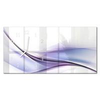 WANDUHR aus Glas 60x30 cm - Farbwellen - Lila, Glas (60/30/0.4cm) - TULUP