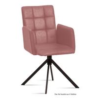 ARMLEHNSTUHL (6er-Set) Drusi 52x91x60 Schwarz/Rosewood - Dunkelrosa/Schwarz, Kunststoff (60/91/52cm) - 58aufmkessel
