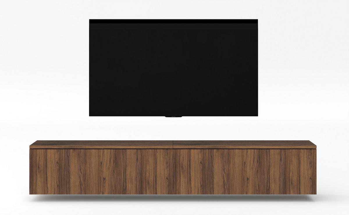 LOWBOARD Loriano 2x100 Nussbaum Warmia 200/34/32 cm – TV Schrank - Nussbaumfarben, Holzwerkstoff (200/34/32cm) - AX Living
