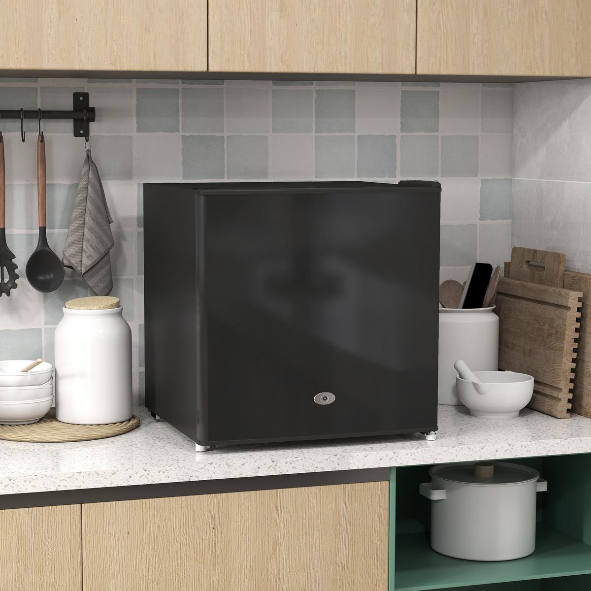 MINI-GEFRIERSCHRANK aus Stahl Kunststoff Schwarz - Schwarz, Kunststoff (44.2/48.8/47cm) - HOMCOM