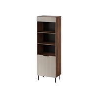 VITRINE Almera 03 - Kaschmir/Nussbaumfarben, Holzwerkstoff/Metall (60/185/42cm) - MIRJAN24