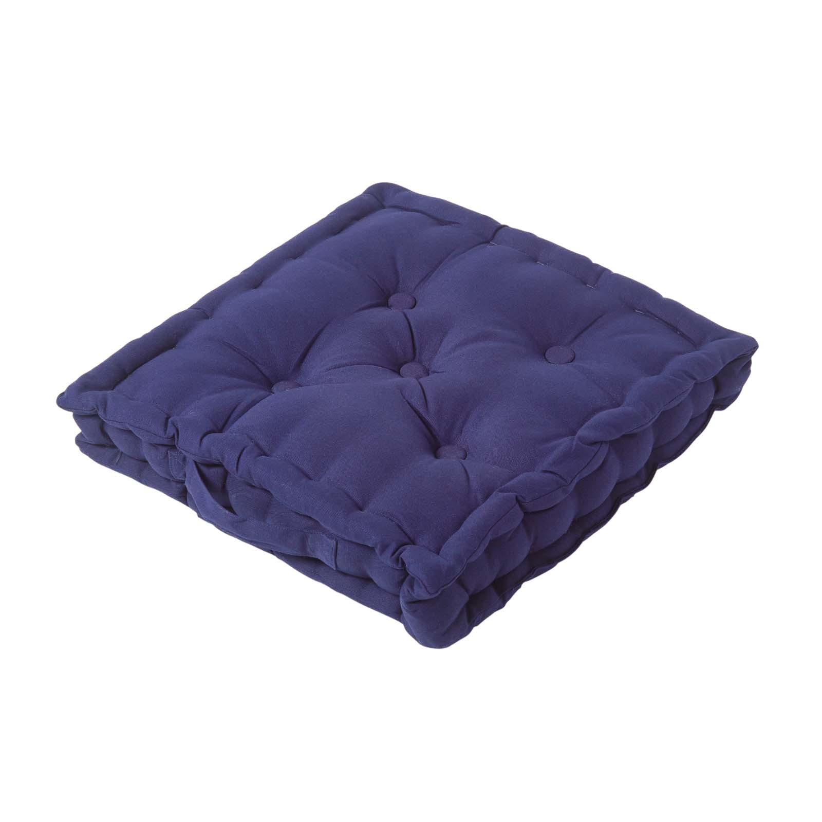 SITZKISSEN dunkelblau 40/40/8 cm – Bodenkissen unifarben - Dunkelblau, Textil (40/40/8cm) - Homescapes