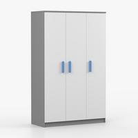 KLEIDERSCHRANK Jonas II 2D 19, 120/192/50, 3-türig, grau - Blau/Grau, Holzwerkstoff (120/194/50cm) - imoebel24