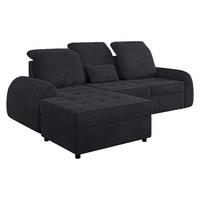 ECKSCHLAFSOFA Soreno, Seite: Links - Anthrazit/Schwarz, Holz/Kunststoff (255/176cm) - MIRJAN24