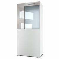VITRINE Movie Absetzungen in Sandgrau Hochglanz - Sandfarben, Holzwerkstoff (50.5/111/32.5cm) - Vladon