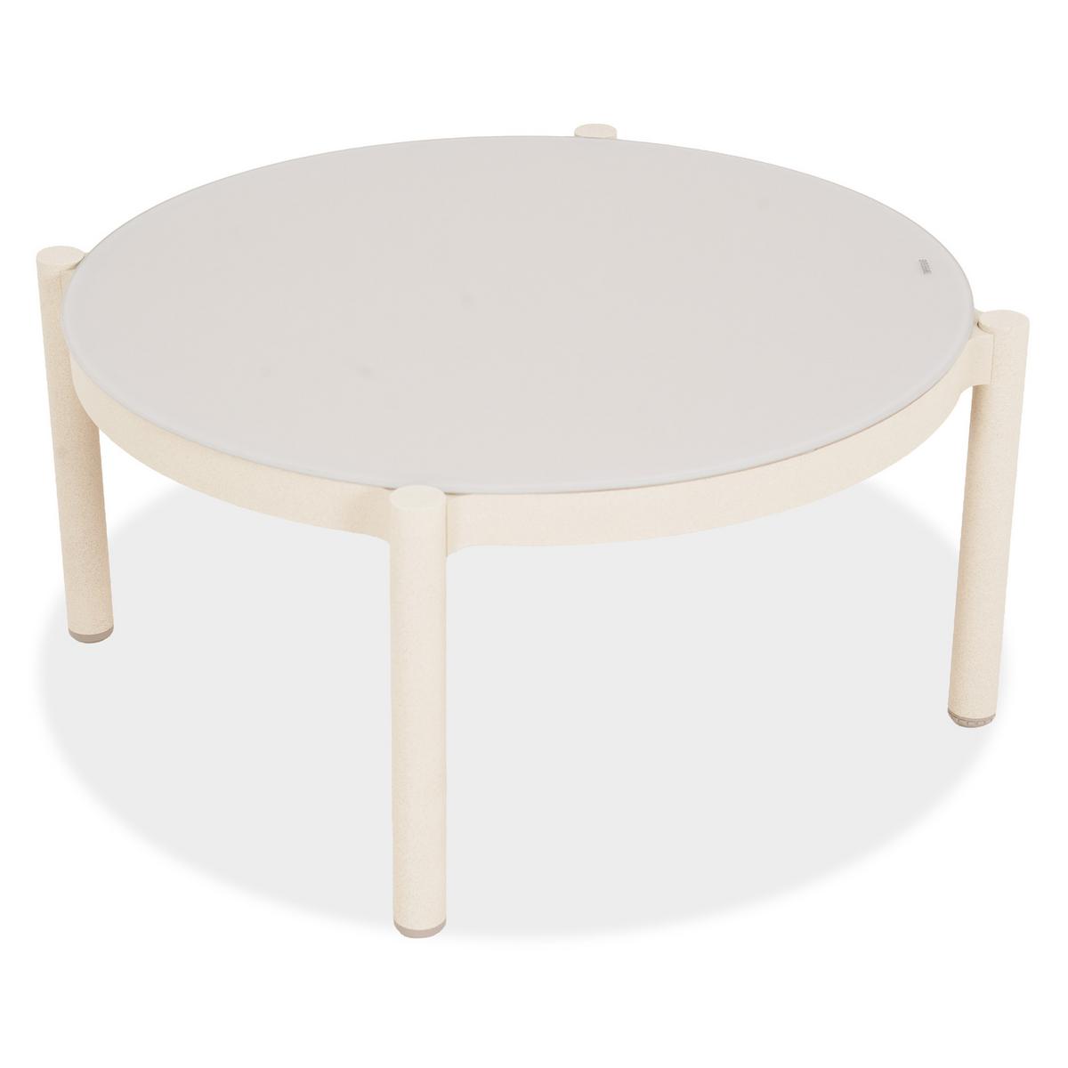GARTENSET Aspen aus Metall, 2 Sessel + 2-Sitzer Sofa + Couchtisch, Beige - Beige, Metall - Beautysofa