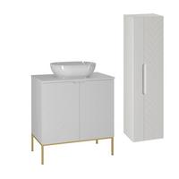 BADMÖBEL 80.6cm Daria 2er-Set Weiß - Weiß, Holzwerkstoff (80.6/84.2/46.5cm) - Petits-meubles