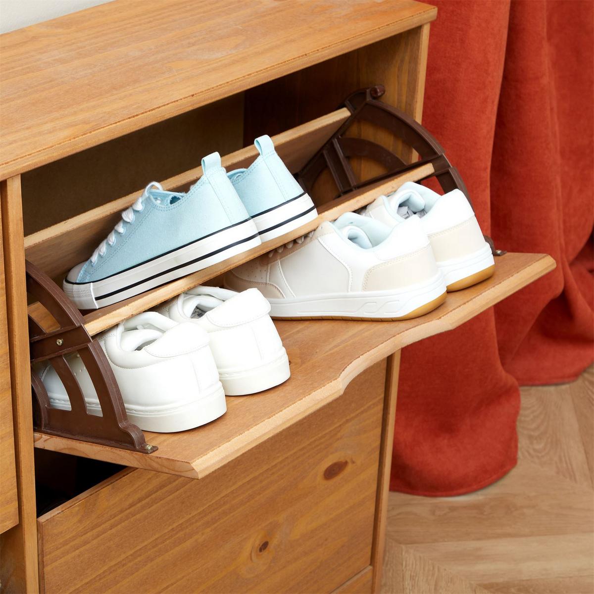 SCHUHKIPPER BASIL honigfarben - Honig, Holz (115/79/25cm) - IDIMEX