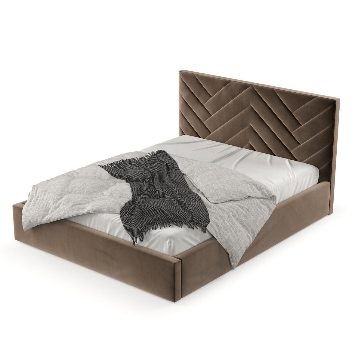 POLSTERBETT Arco 140/200 cm Braun im Paros Stoff - Schwarz/Naturfarben, Holz/Holzwerkstoff (140/200cm) - AltaBeds