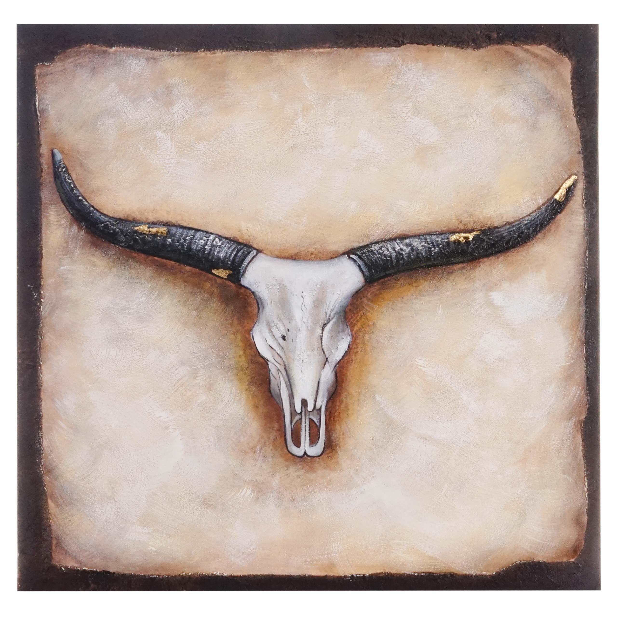 ÖLGEMÄLDE STIER HANDGEMALT Mehrfarbig - Multicolor, Textil (100/100cm) - MCW