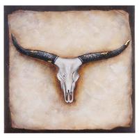 ÖLGEMÄLDE STIER HANDGEMALT Mehrfarbig - Multicolor, Textil (100/100cm) - MCW
