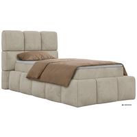 BOXBETT NIRA 90/200 - Beige Velvet - Topper T25 - H3 - Beige/Schwarz, Kunststoff/Textil (90/200cm) - MKS