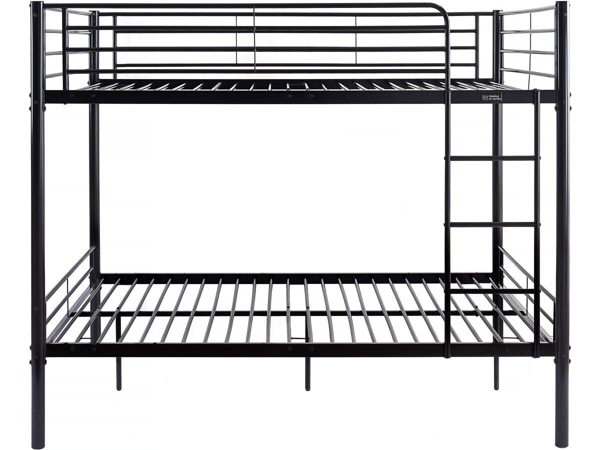 ETAGENBETT adam Schwarz - Schwarz, Metall (190/140cm) - Habitat Garten